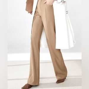 Zara High Waisted Straight Leg Pant with Slits— size L NWT